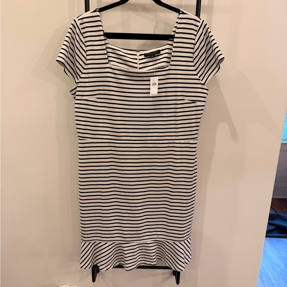 Banana Republic Black and White Striped Dress